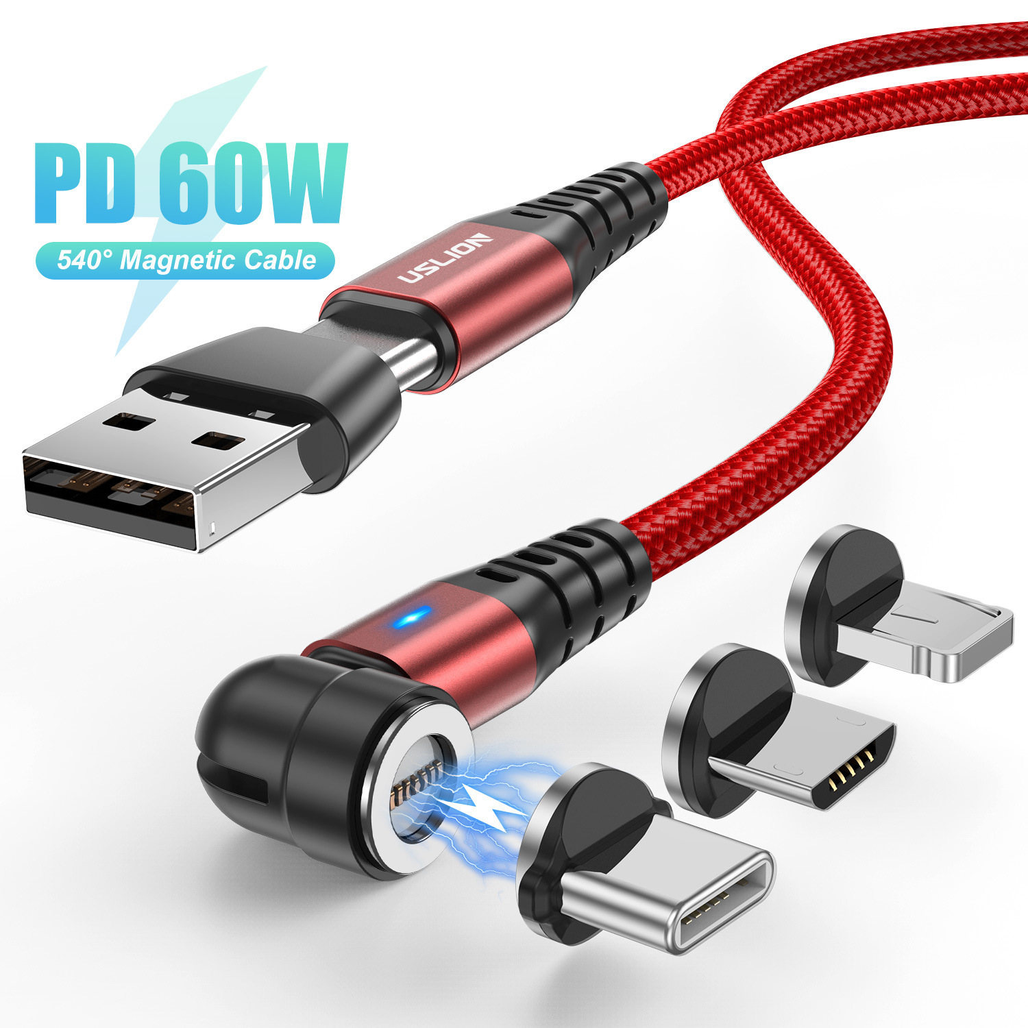 Venta caliente de seis en uno PD60W Uslion carga rápida cable de datos magnético soporte portátil teléfono móvil