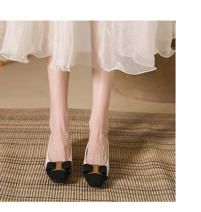 Genuine Leather High Heels With Square Toe For Women Summer Style_voghion.com