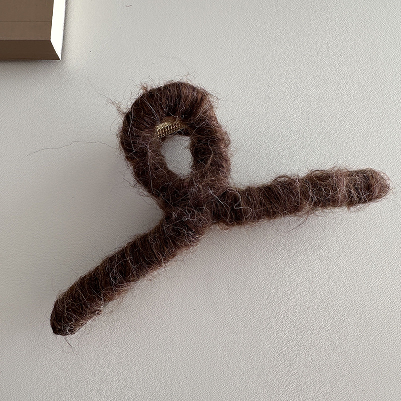 Wicklung herbst und winter süße wolle haarnadel weibliche zurück kopf hochsteckfrisur shark clip große haar clip hochwertige haar grip kopfschmuck_voghion.com