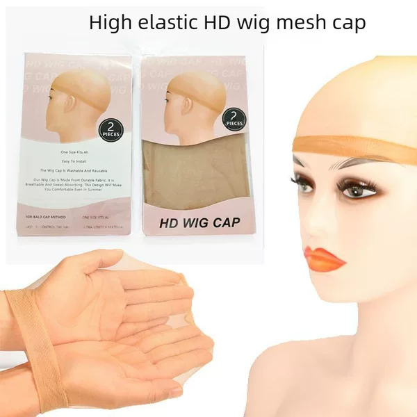 Wig HD HD Hair Net Press Hair Cap Solid Color Wig Cover Cap Invisible Elastic cos Simple Wigcap Hair Net