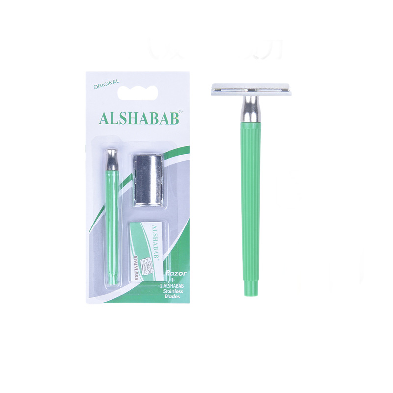 Rastrillo de Afeitar Manual Acero Inoxidable Doble Filo para Uso Doméstico