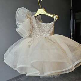 女童周岁礼服2026新款蓬蓬纱演出服装Girl's Dresses for Christm