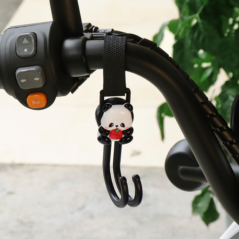 Gancho para coche eléctrico Gancho para colgar para motocicleta de carga universal delantero Gancho para llevar lindo panda