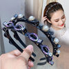 Woven double-layer headband, bangs, hairgrip, scalloped hairpins, internet celebrity, clips included