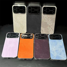 适用苹果17proMax手机壳牛仔布纹iPhone16大视窗新款全包15保护套