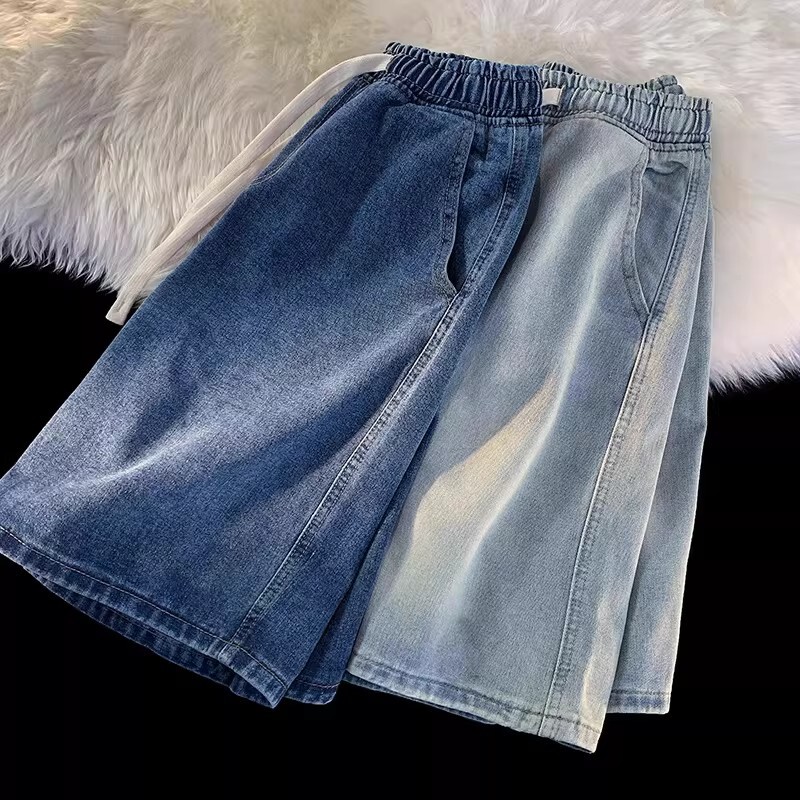 Men's Summer Thin Straight-Leg Beach Shorts, Loose Denim Pants, Cheap Casual Shorts, Cross-Border Wholesale Men's Summer Thin Straight-Leg Beach Shorts, Loose Denim Pants, Cheap Casual Shorts, Cross-Border Wholesale