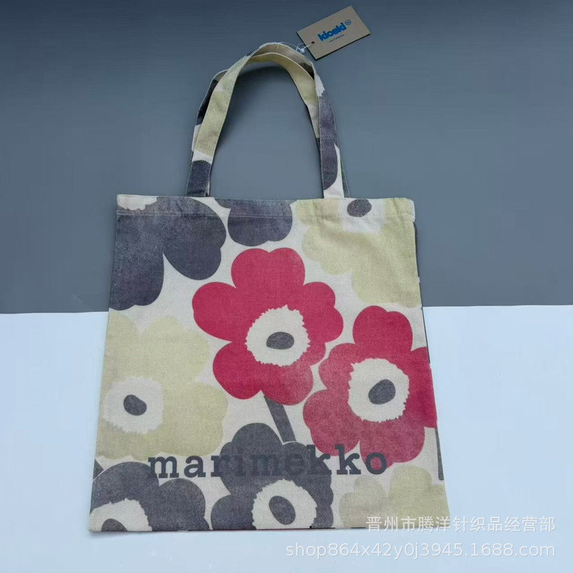 新品フィンランド花Marimekkoレディースシングルショルダーバッグ大容量エコ手提げショッピングバッグ