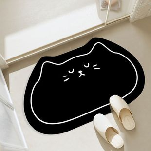 Cross-border cartoon cat diatom mud mat bathroom door non-slip mat bathroom quick-drying absorbent mat wholesale