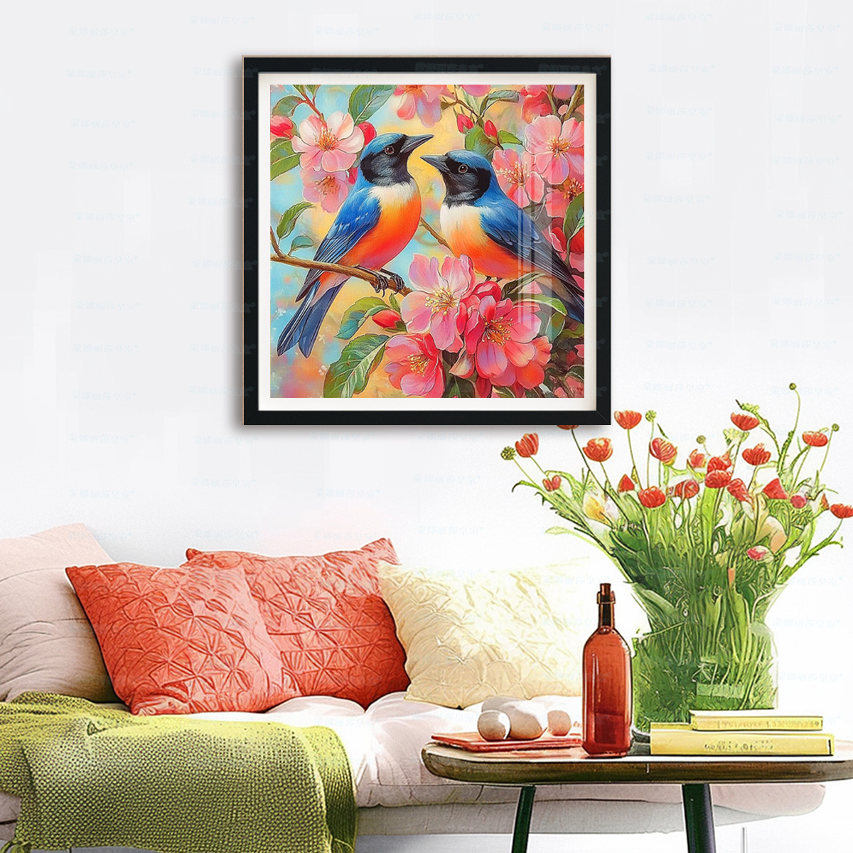 [Algodón importado] Mona Lisa Royal Cross Stitch está en la rama nueva línea de sala de estar simple festiva image 2