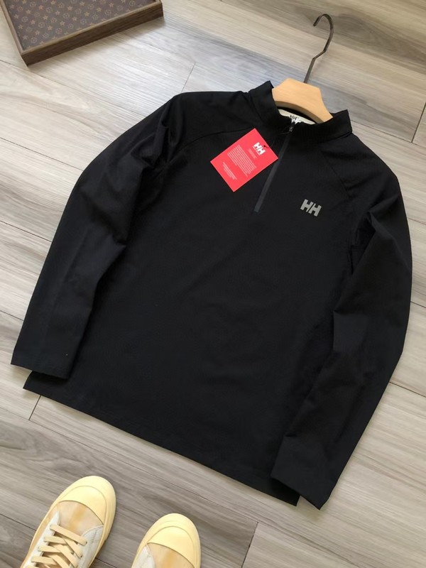 HELLY HANS*N丨HH 半拉链 logo双H胶男女款运动休闲长袖T恤.|undefined