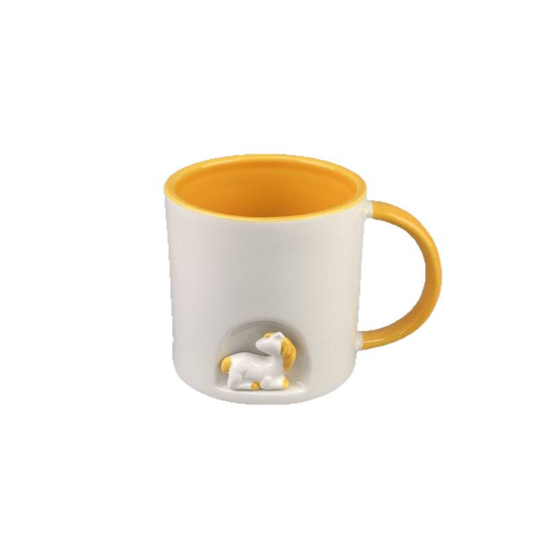Caricatura lindo pony taza de agua de cerámica doméstica taza de oficina de estudiantes de temperatura media pareja taza de marca grande