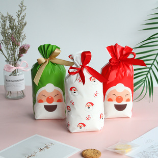 Cross-border New Christmas Candy Packaging Bag Ribbon Drawstring Bag Ping An Fruit Bag Gifts Gift Bundle Bag Zang Bag