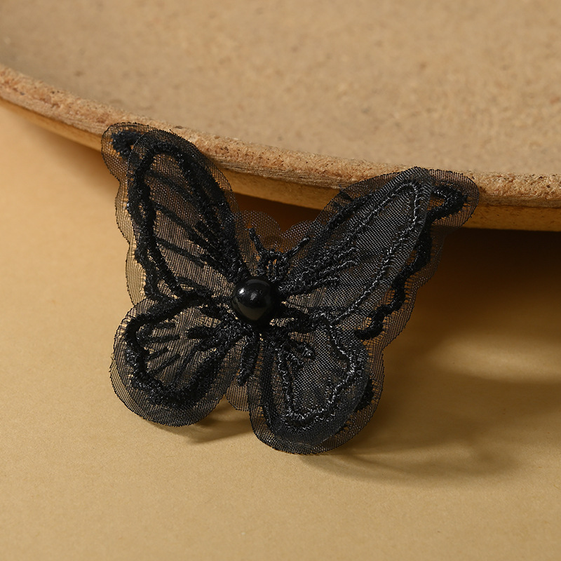 5cm doble perla bordada mariposa colorida mariposa bordada mariposa red de encaje mariposa ropa interior accesorios de boda