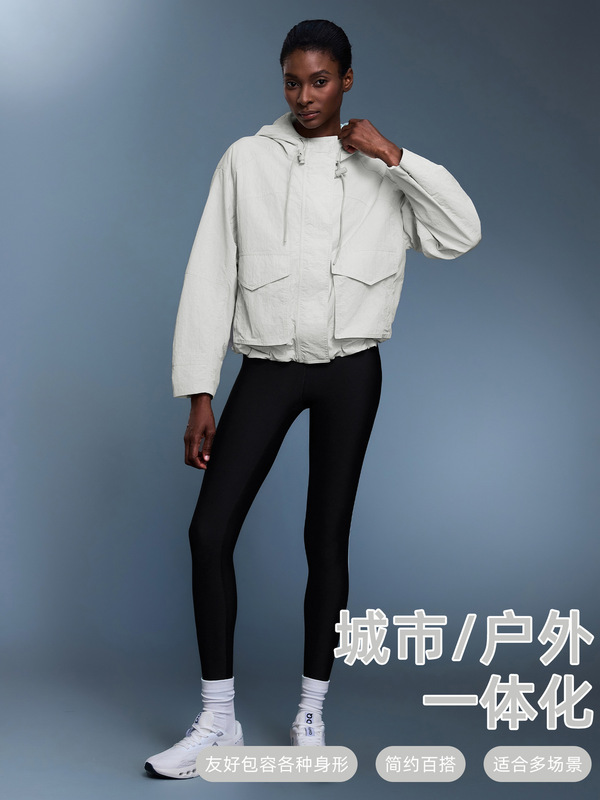 秋季新款多功能连帽外套女防风防水户外透气宽松风衣短款D25126|undefined