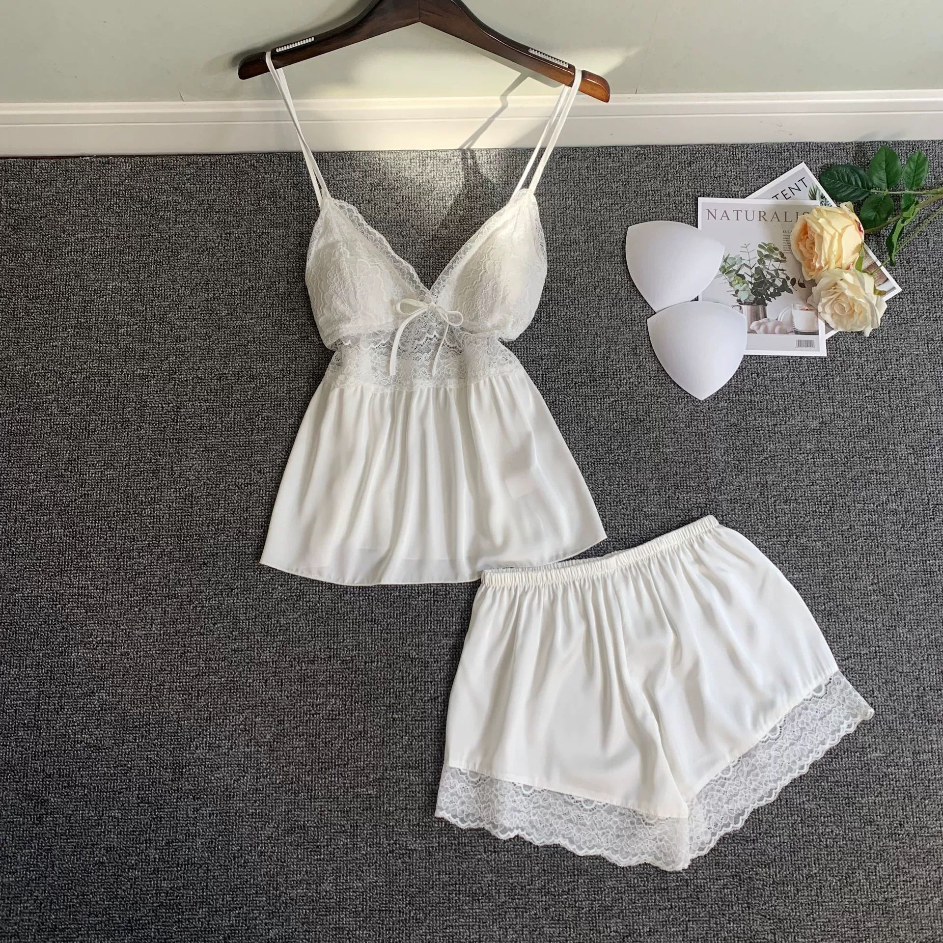 Spring summer pijama, sexy silk set, lifting effect