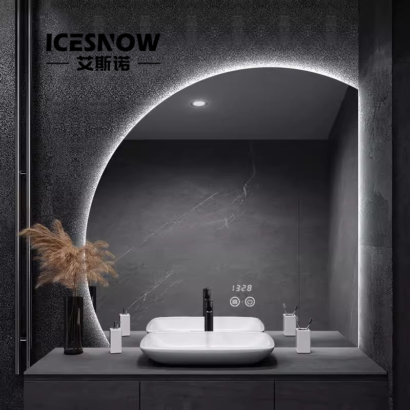 Wash Basin glass decoration bathroom cabinet makeup bathroom bathroom anti-fog led luminous wall hanging smart mirror