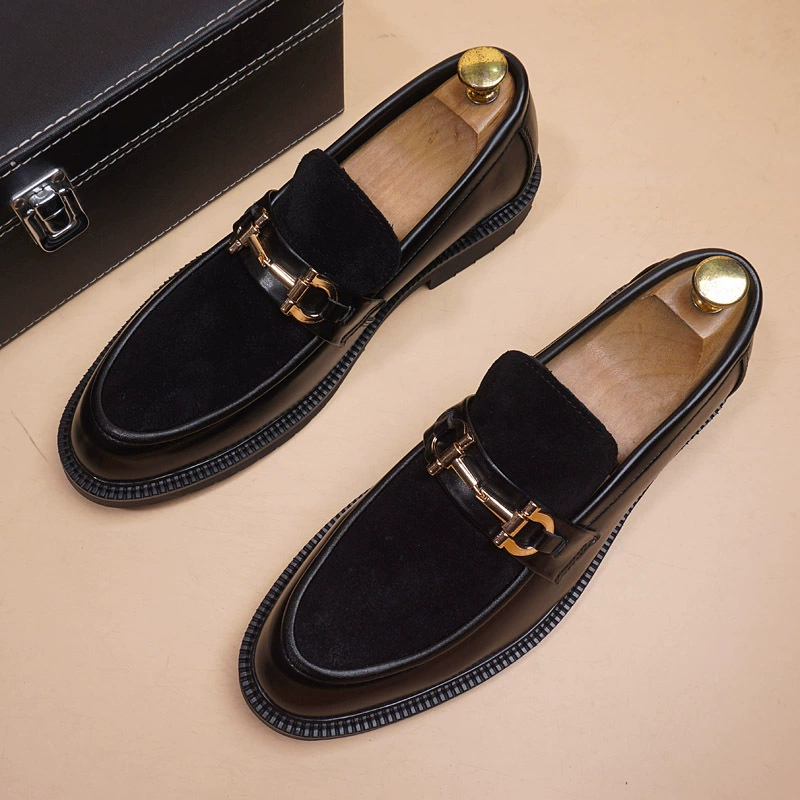 Мужские кожаные туфли в корейском стиле из матовой натуральной кожи, мужские повседневные мужские туфли без шнуровки в британском стиле, свадебные туфли в стиле ретро с увеличенной высотой
