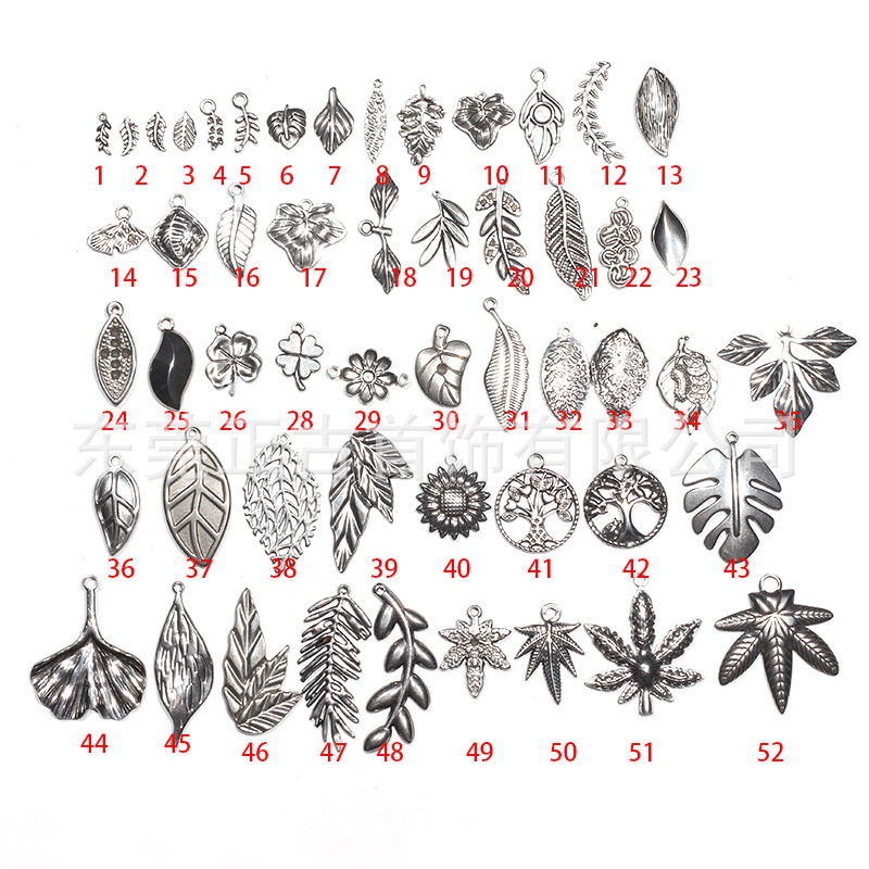 Manufacturer Stainless Steel Oil Pressure Pendant Leaf Flower Stamen Leaf Pendant Plant Series Pendant DIY Jewelry Accessories