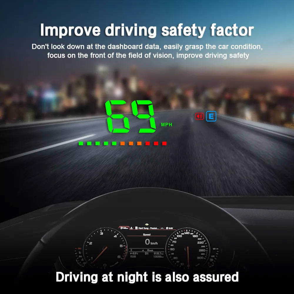 A2 3.5inch Gps Car Hud Head-Up Display Car Head-Up Display Speedometer Projector