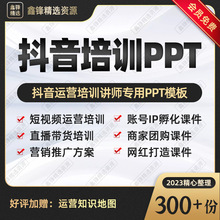 讲师PPT方案PPT团购直播抖音运营视频运营培训课件带货抖音短模板