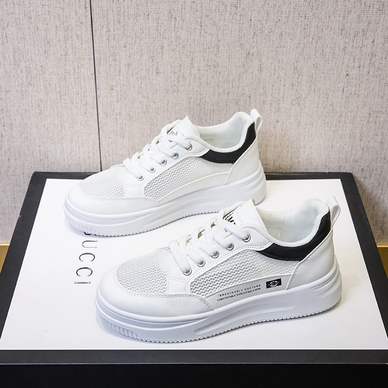 Zapatos de mujer 2026, zapatillas cómodas de suela blanda, zapatos blancos de mujer, zapatillas de mujer de suela gruesa, zapatillas bajas.