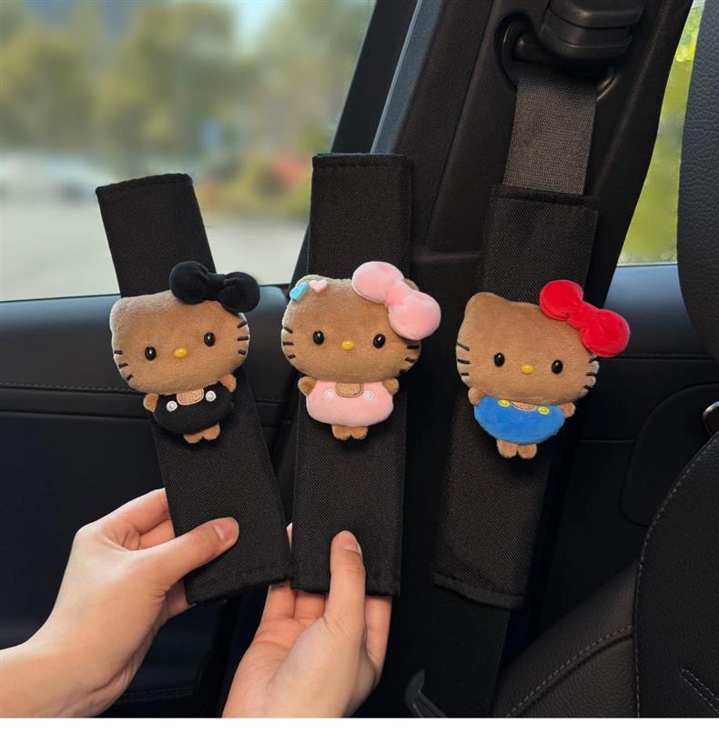 Car Seatbelt Shoulder Pads, Car Interior Seatbelt Decoration, Hello Kitty Anti-Wear Clothing, Couple Set for Women