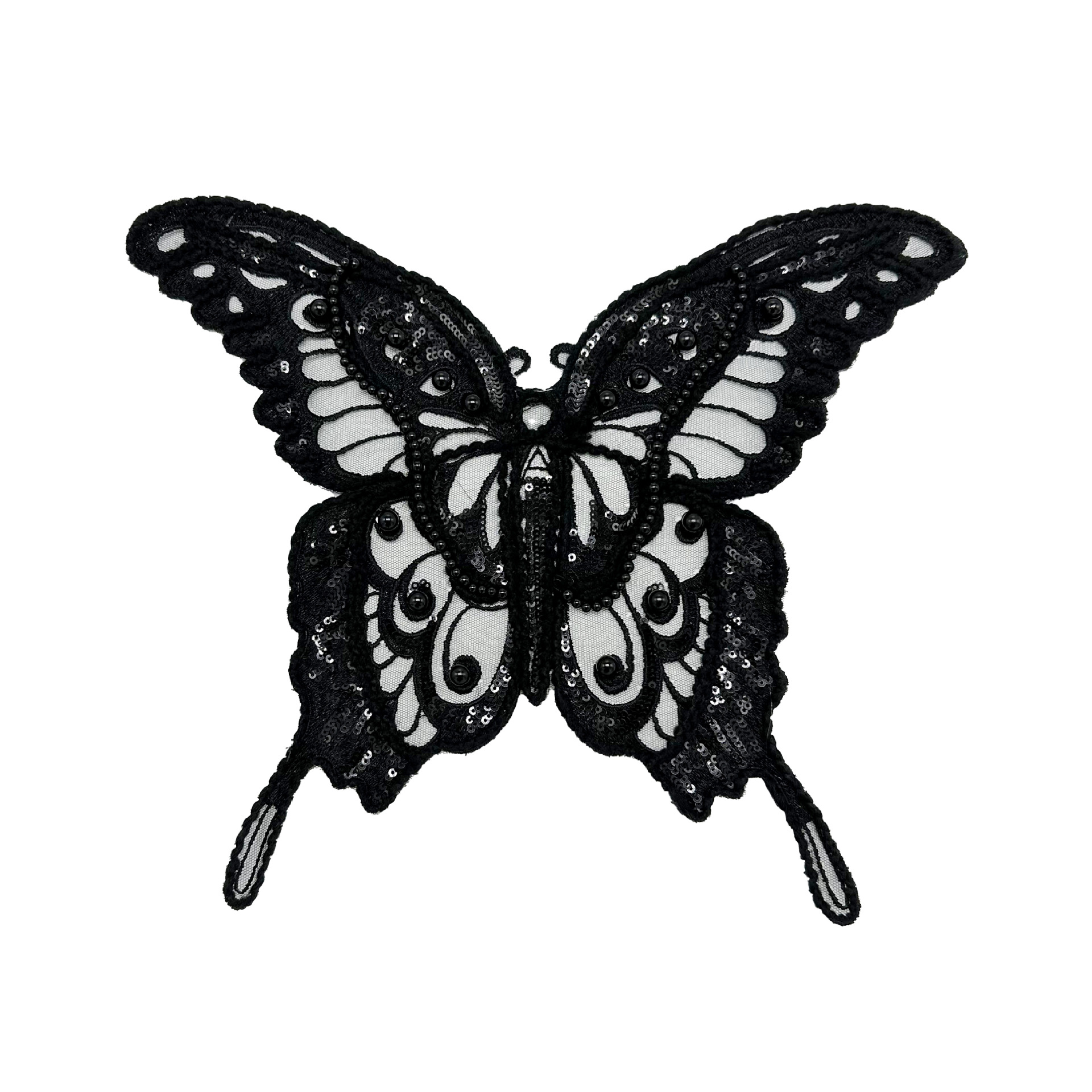 bordados transfronterizos mariposa ropa vestido accesorios de ropa infantil DIY blanco y negro decalca de encaje fábrica directa image 5