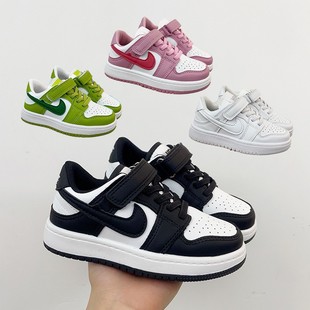 Children's low-top sneaker 2024 autumn new black and white panda shoes Air Force No. 1 white shoes aj children's shoes fashion brand