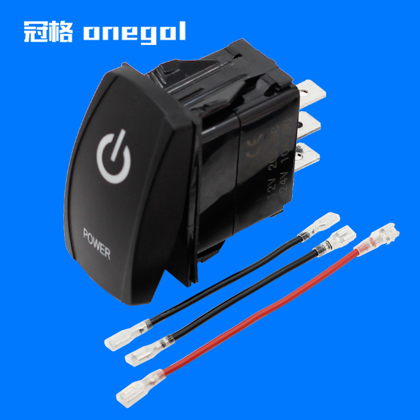 汽车开关ONON功能三脚两档翘板开关游艇开关20ADC24V房车改装开关