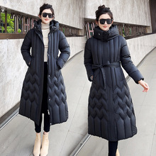 妈妈冬季棉衣收腰显瘦长款羽绒棉服女中年妇女加厚洋气棉袄外套潮
