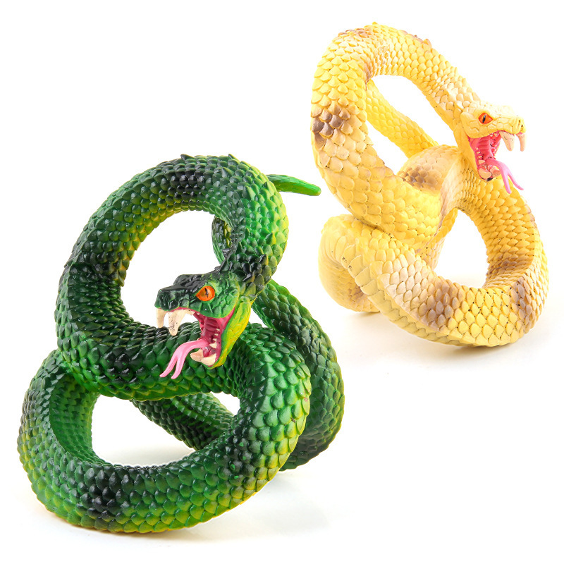 Transfronteriza simulación bosque animal serpiente modelo Cobra cinco venenoso serpiente murciélago serpiente truco decoración de escritorio adornos estáticos