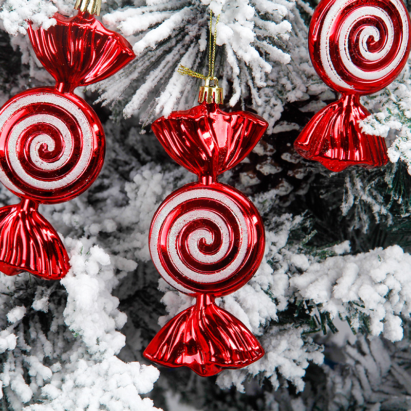 Kerst visstaart snoep geschilderd spiraal plat suiker kerstboom hanger ornament verjaardag hanger_voghion.com