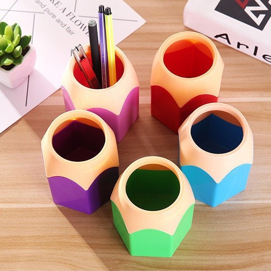 Cabezal de lápiz de color creativo Portalápices de gran tamaño multifuncional Redondo Papelería creativa para estudiantes Portalápices de almacenamiento de escritorio