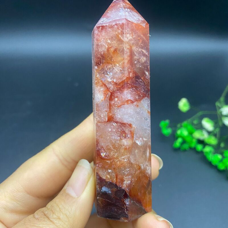 天然红胶花柱子多种小摆件水晶雕刻件桌面摆件手工雕刻件装饰 买一送一 图 1