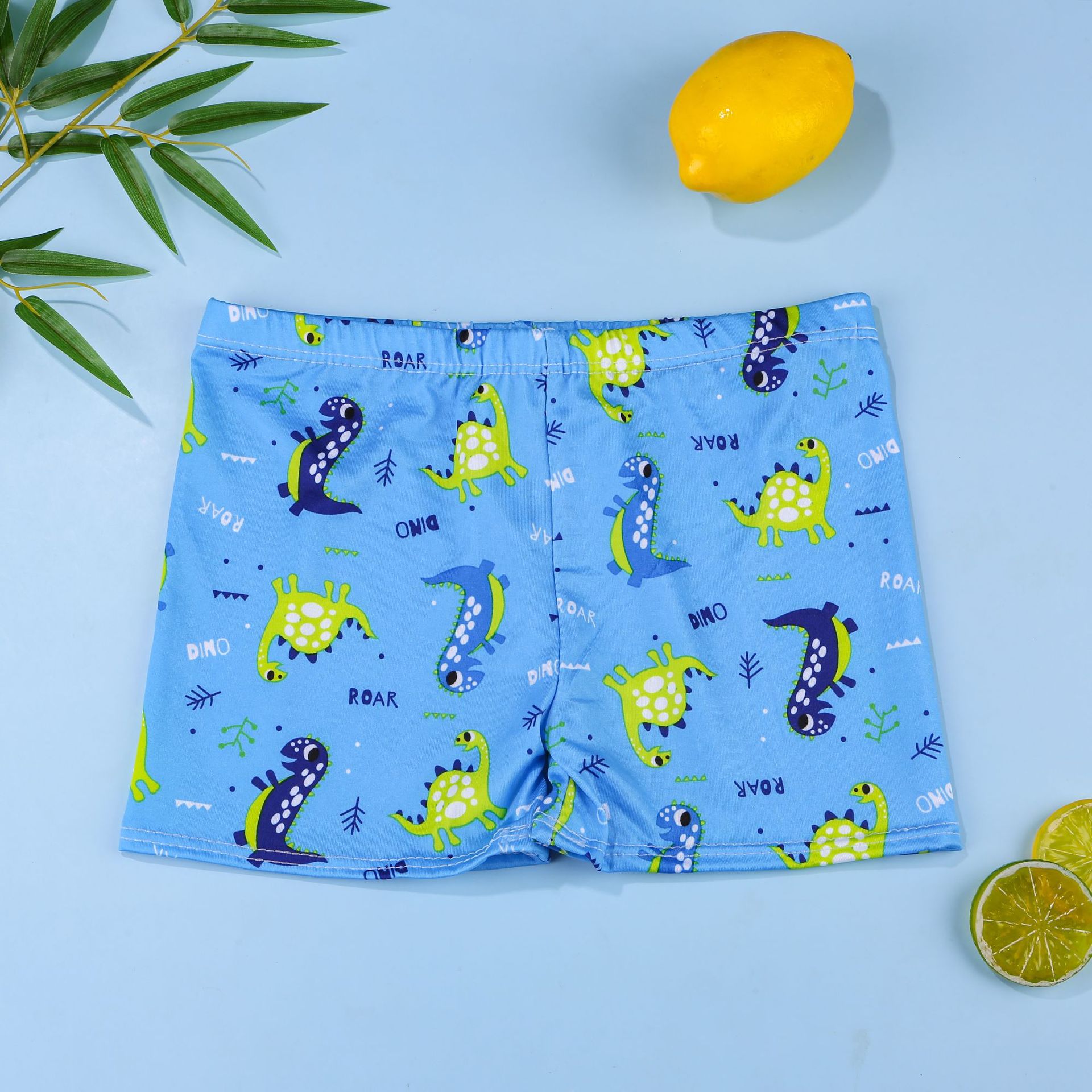 Boys' boxer breathable high-elastic children's swimming trunks cute baby boy's cartoon swimming trunks small medium sized cartoon swimming trunks