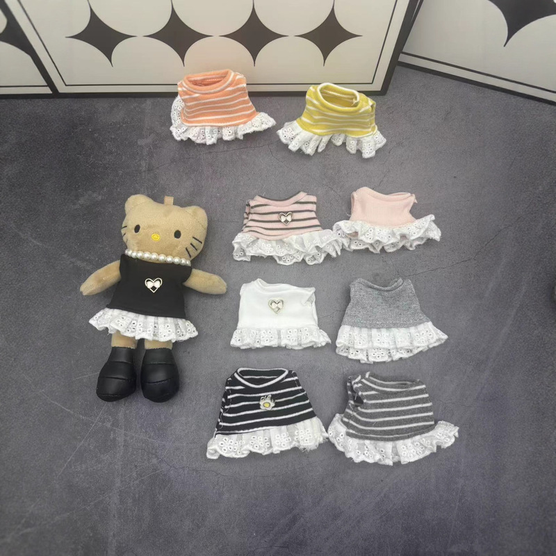 Long-Legged Kt Cat Denim Wide-Leg Pants American Retro High Street Loose Personality Long-Legged Kitty Cat Doll Clothes Small Pendant