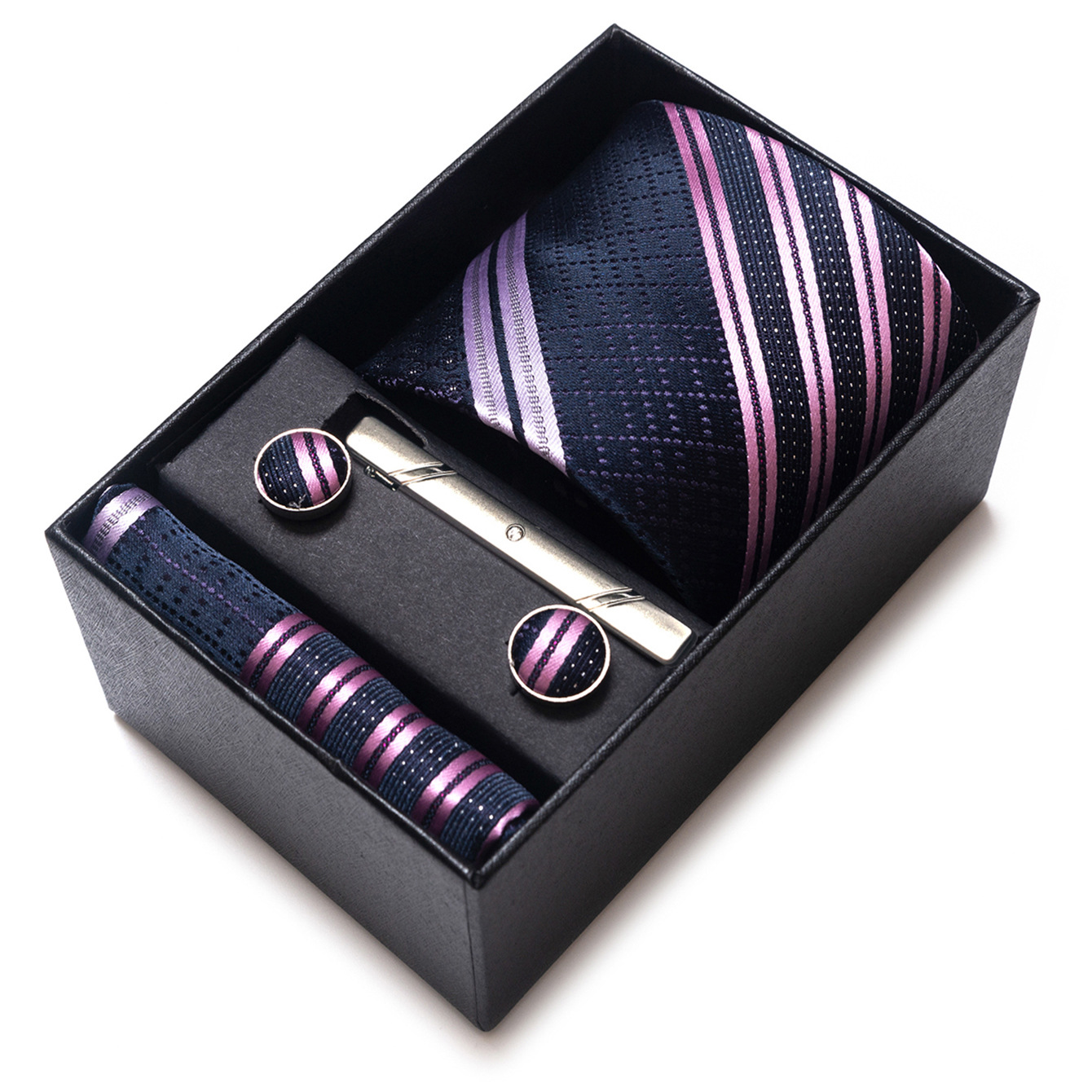 Set de Caja de Regalo con Corbata de Negocios para Hombre de Rayón Jacquard para Boda