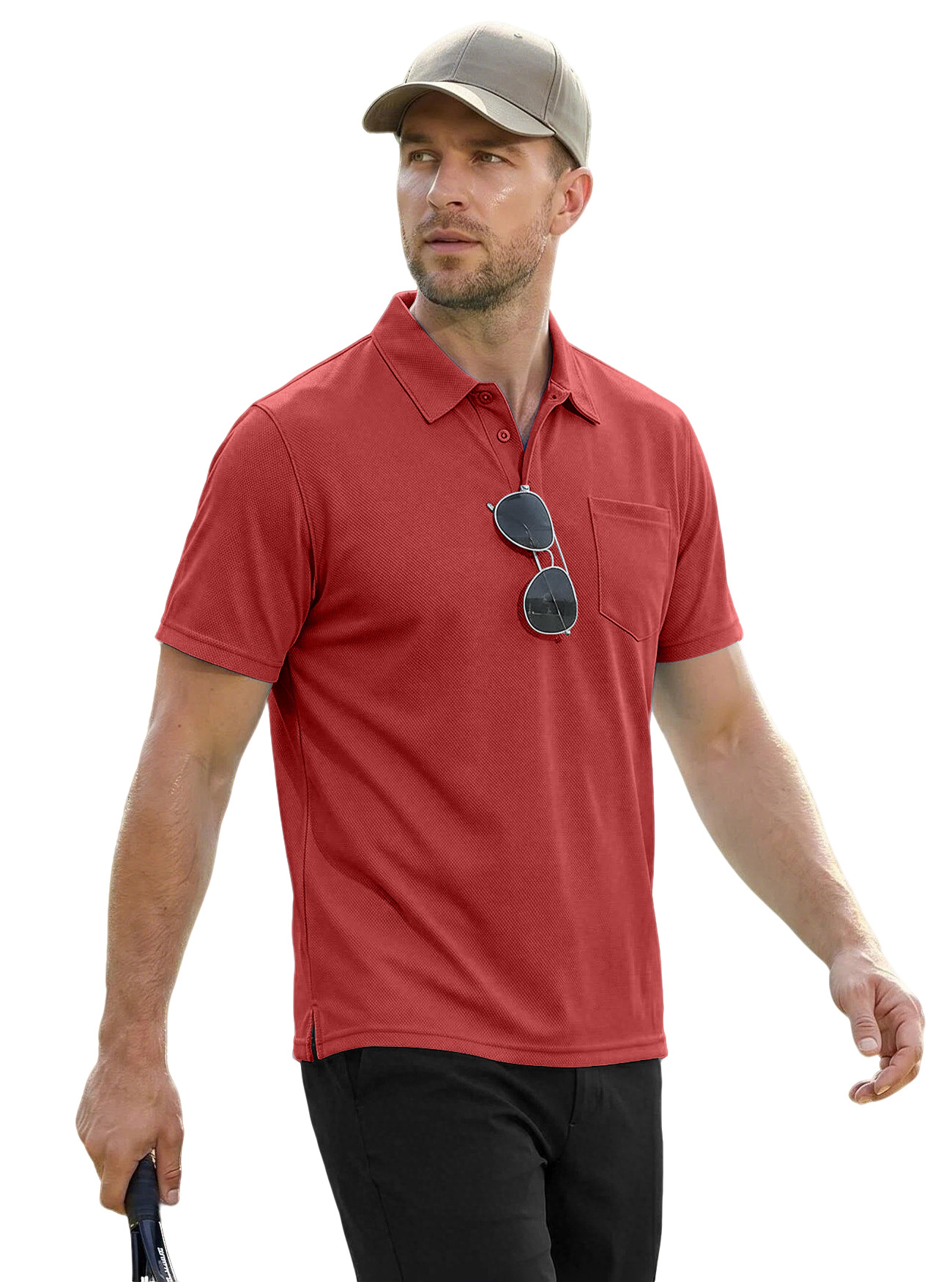 Europa y Estados Unidos transfronterizos hombre polo de verano con solapa de mangas cortas transpirables piel deportiva casual moda de hombre de mangas cortas hombre image 12