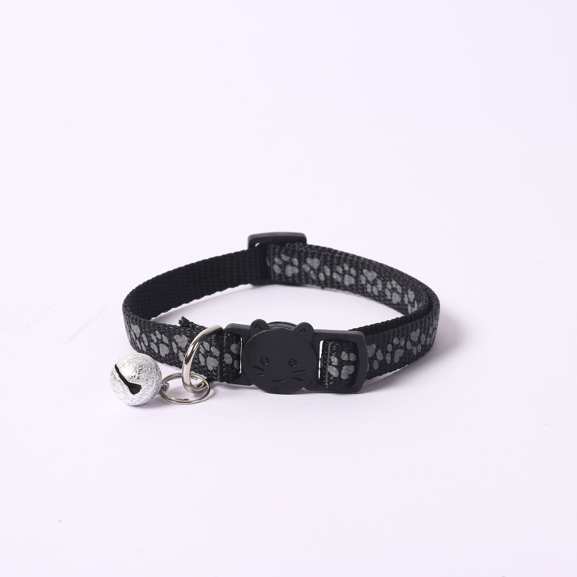 Collar de mascotas 1.0 huellas de pies reflectantes gatos botón de seguridad collar de color gato collar de gato 4 piezas