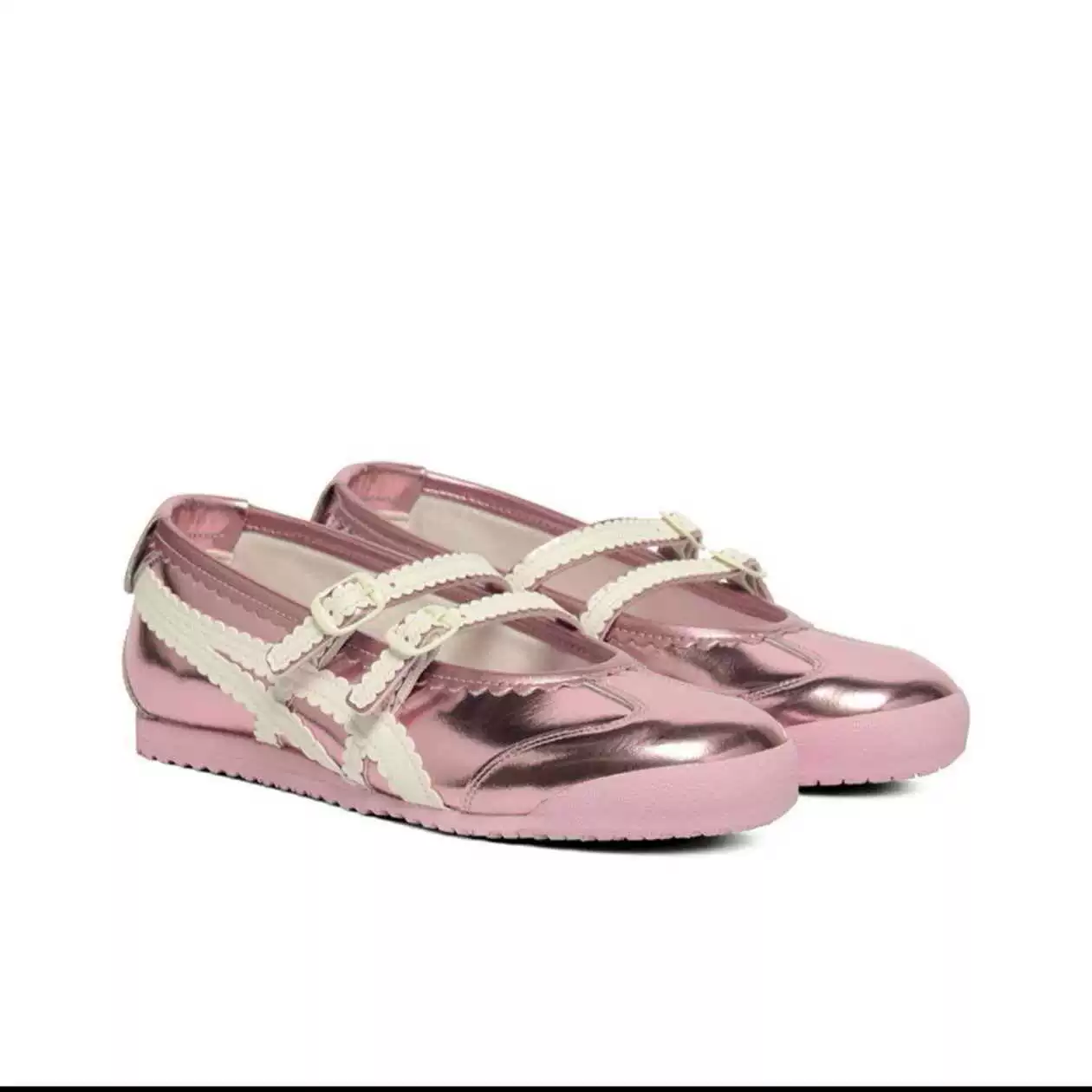 Балетки Mary Jane Onitsuka Tiger Mexico 66 TGRS — ретро повседневные, ремешки в стиле Mary Jane