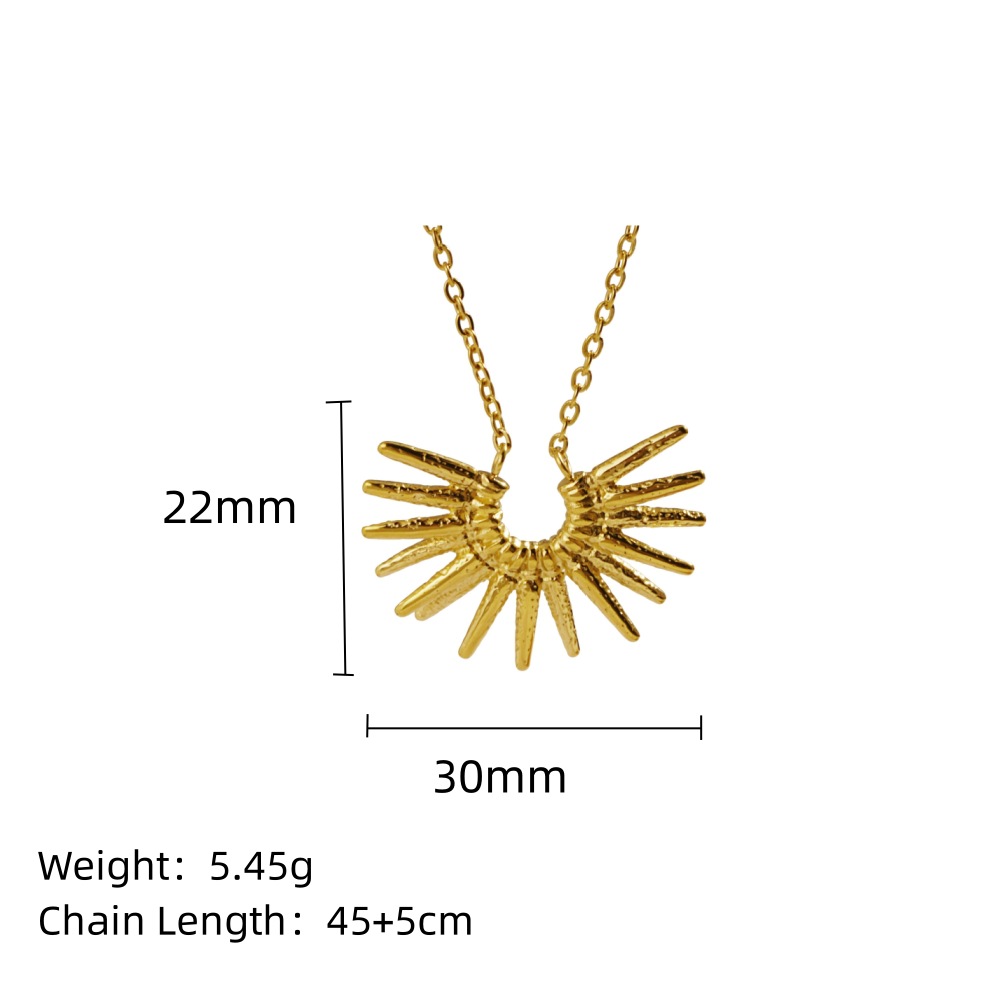 304 Stainless Steel Simple Style Plating Sun Pendant Necklace display picture 2