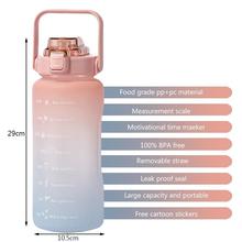 2L Large Capacity Water Bottle With Bounce Cover Time Scale