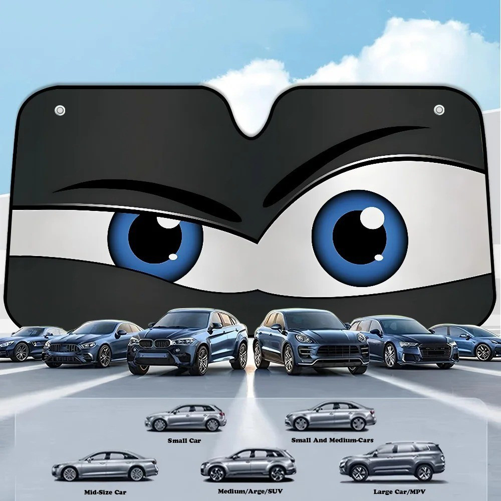 Cross-Border Dropshipping Amazon Hot-Selling Fun Eye-Shaped Car Sunshade for Windshield Sun Protection and Heat Insulation