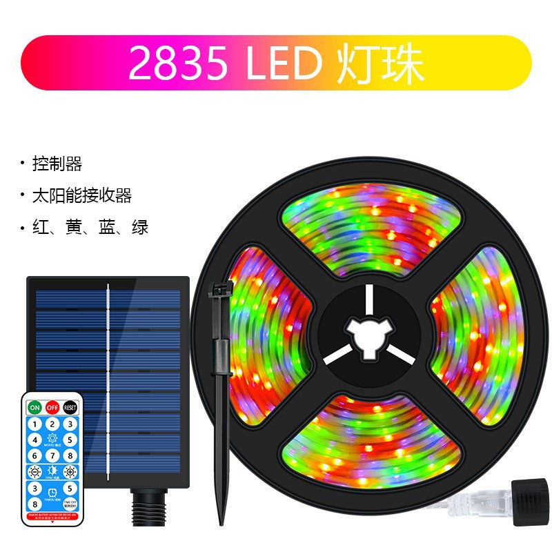 Luz solar transfronteriza luz de patio al aire libre luz de luz oscura auto-encendida correa de luz de patio al aire libre led césped ultra brillante patio