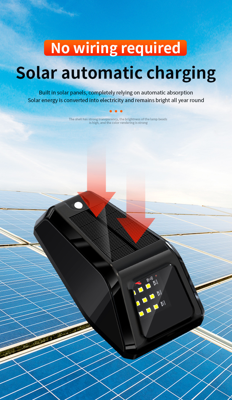 Off-Road Vehicle Suv Pickup Car Roof Led Solar Pilot Light Wiring-Free Modification Decorative Universal Warning Strobe Light
