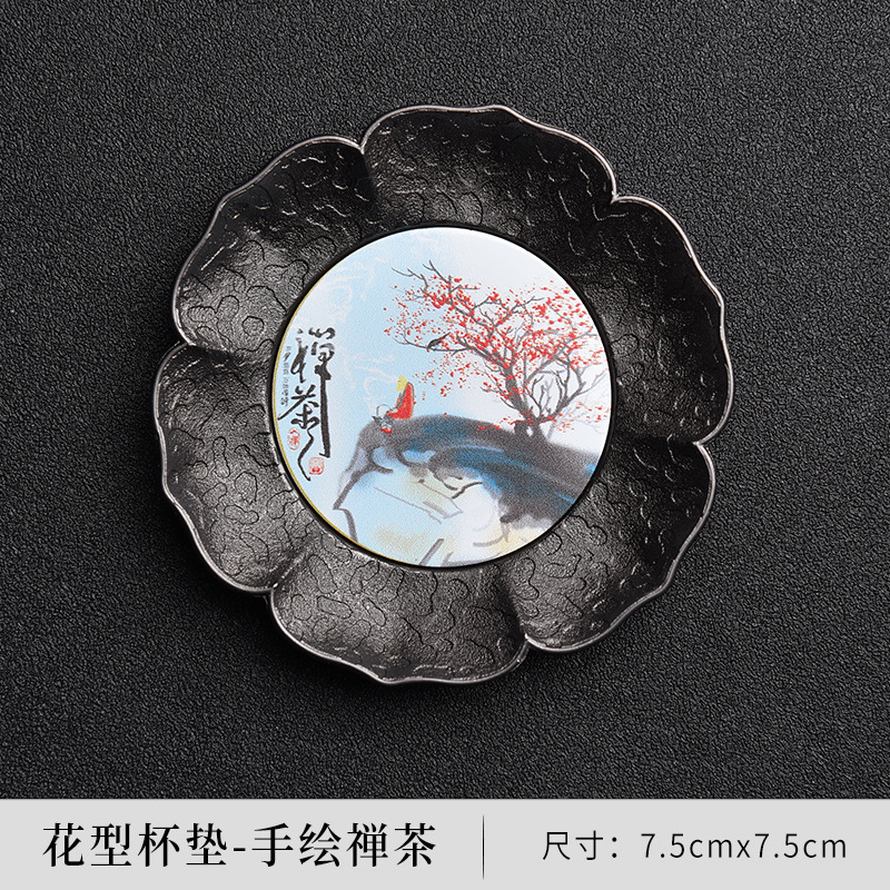 Dibujado a mano con flores de té zen