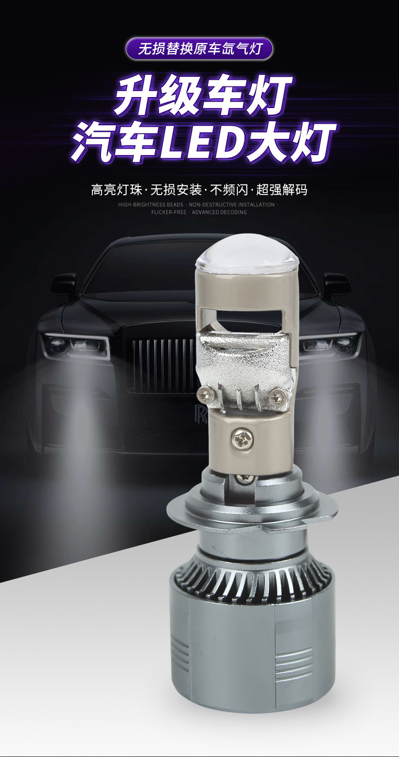 Cross-Border Automotive Led Headlight A80 External Fisheye Turn Signal Lens H4 Motorcycle Modified Headlight