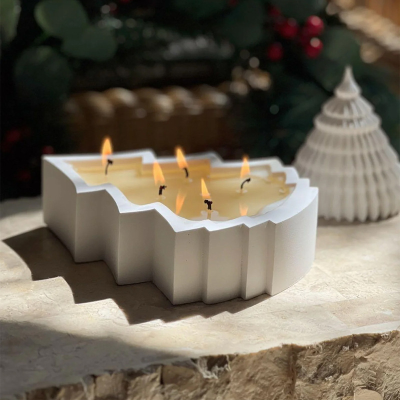 クリスマスツリー船香薫ろうそく金型クリスマスツリー容器シリコン金型シンプル収納ケース家庭装飾品クロスボーダー|undefined
