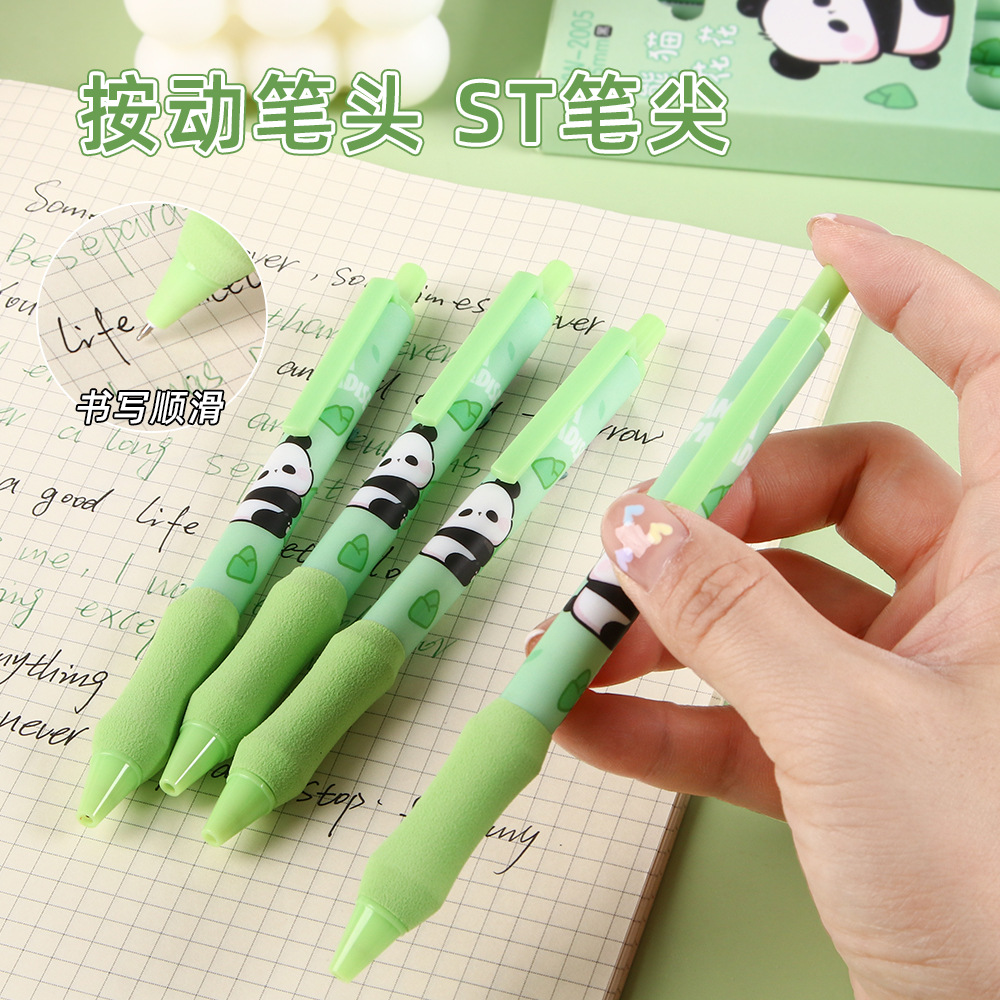 Panda creativo agarra la nube pulsable lápiz neutro de alto valor de caricatura de gran capacidad ST cabeza 0.5 secado rápido lápiz negro