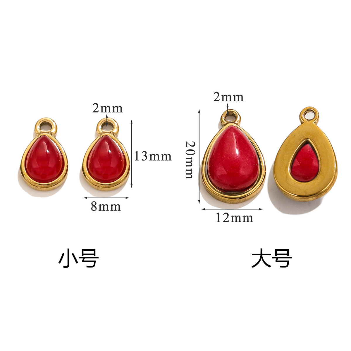 DIY accesorios de joyería gota de acero inoxidable incrustado piedra natural elíptica pequeña colgante pendientes pulseras collares materiales hechos a mano